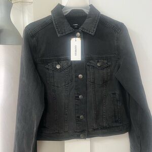 NWT Express black denim jacket MEDIUM